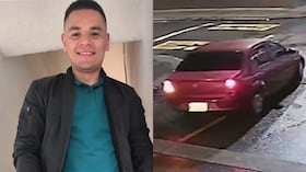 Fredy Eduardo Blanco y el carro en el que se subió antes de desaparecer.