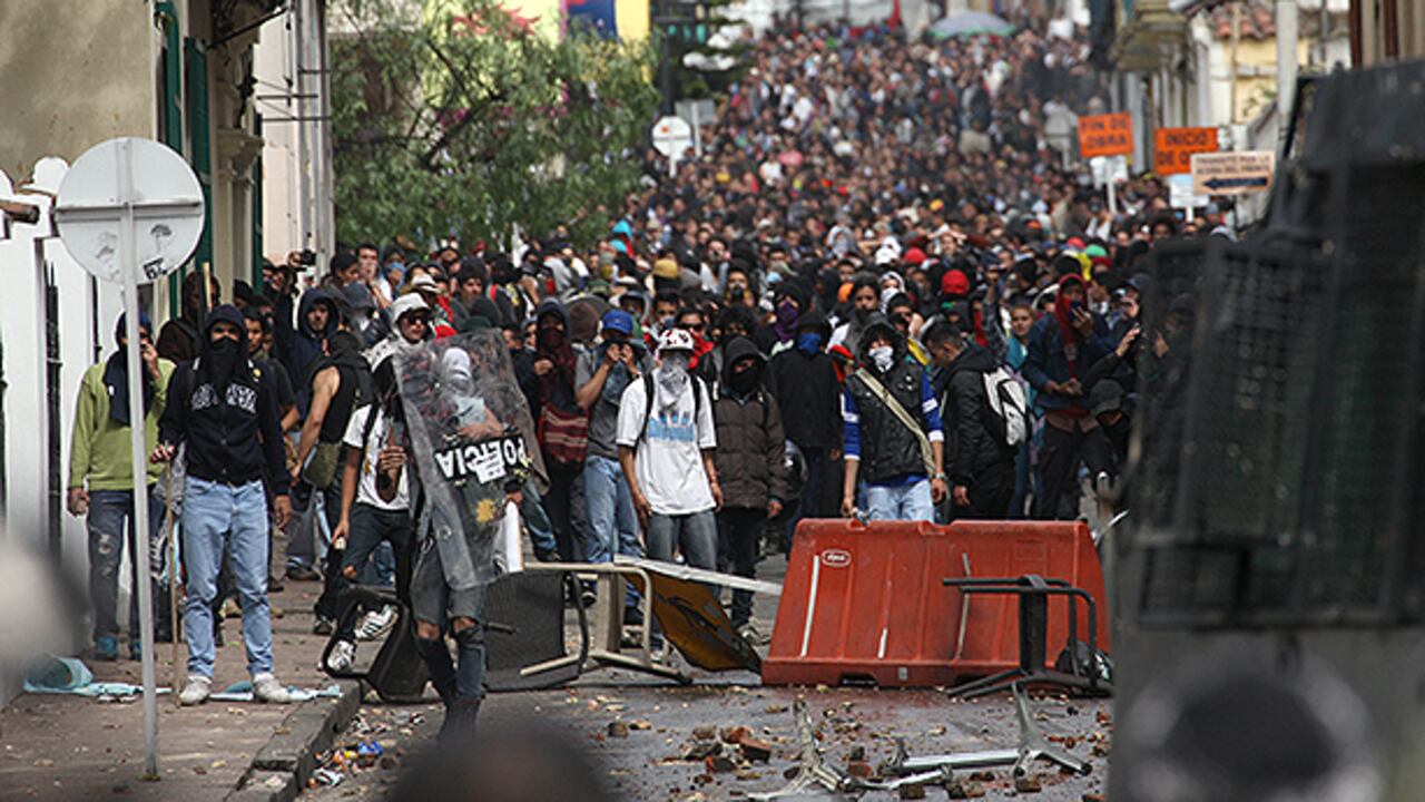 Los desmanes fueron evidentes en las calles del centro de Bogotá.