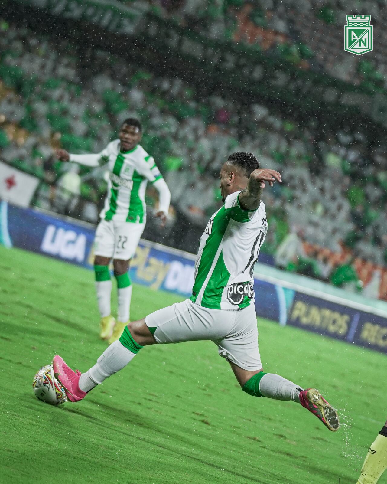 Jarlan Barrera empató el partido a los 27 minutos de la primera parte. Foto: Atlético Nacional.