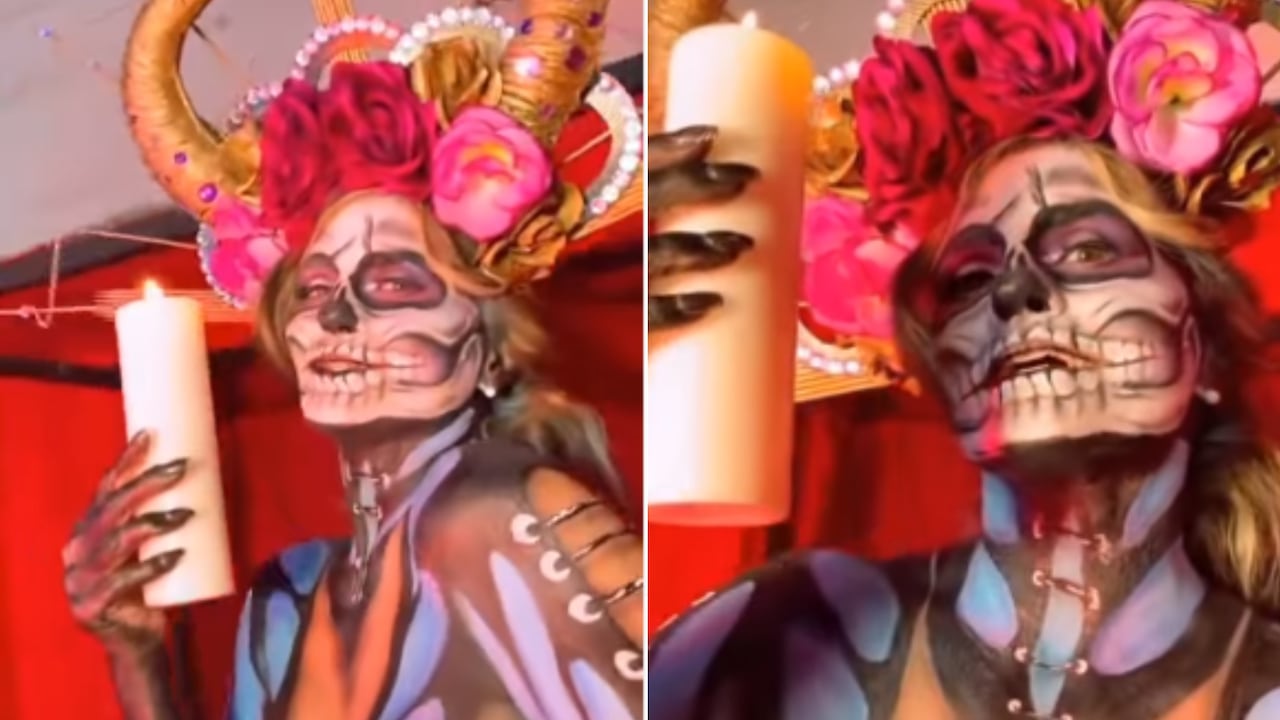 Aura Cristina Geithner sorprendió a sus seguidores con un sensual disfraz de Catrina.