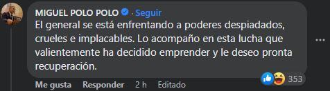 Polo Polo se refirió a la hospitalización del general (r) Ricardo Díaz