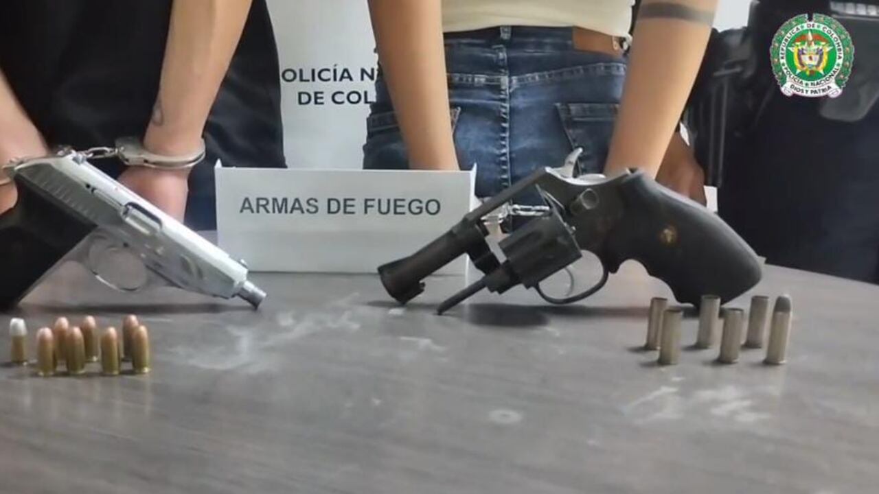 Armas decomisadas en medio del operativo de la Policía.