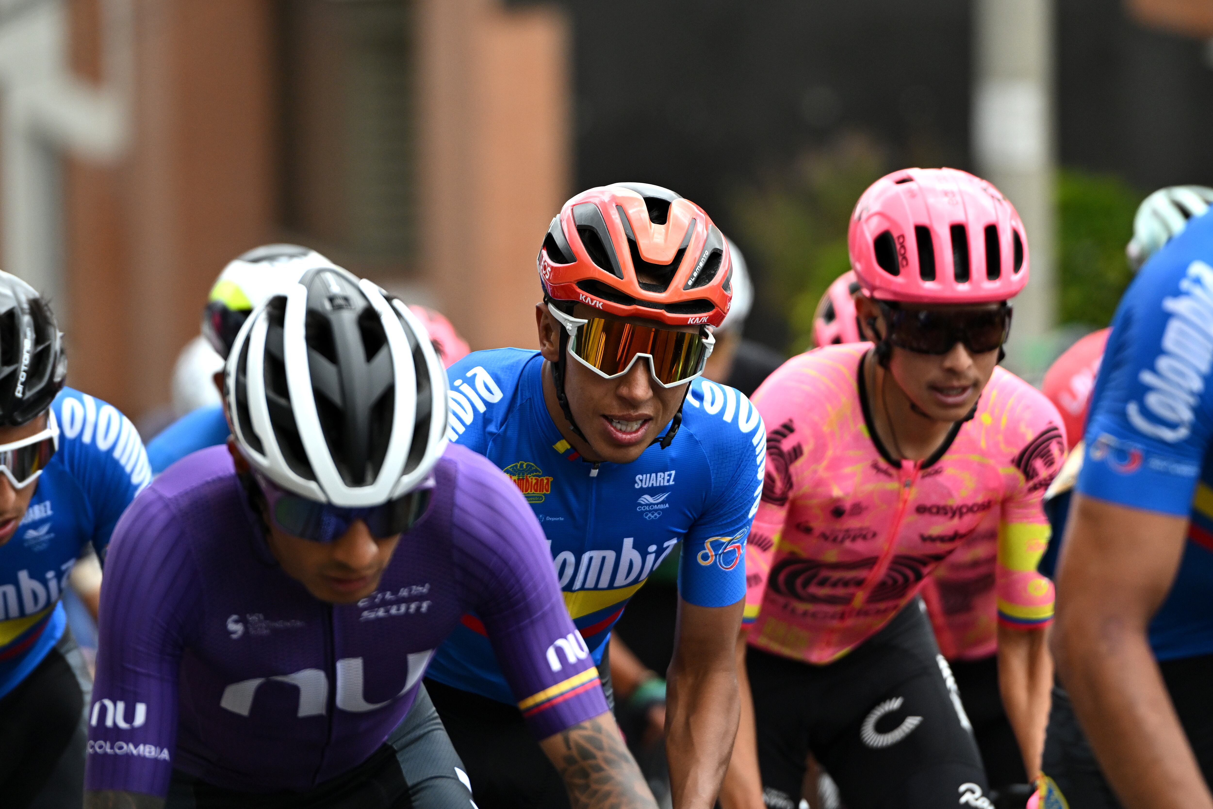 UNJA, COLOMBIA - FEBRUARY 08: Egan Bernal of Colombia and Team Colombia competes during the 4th Tour Colombia 2024, Stage 3 a 141.9km stage from Tunja to Tunja on February 08, 2024 in Tunja, Colombia. (Photo by Maximiliano Blanco/Getty Images)