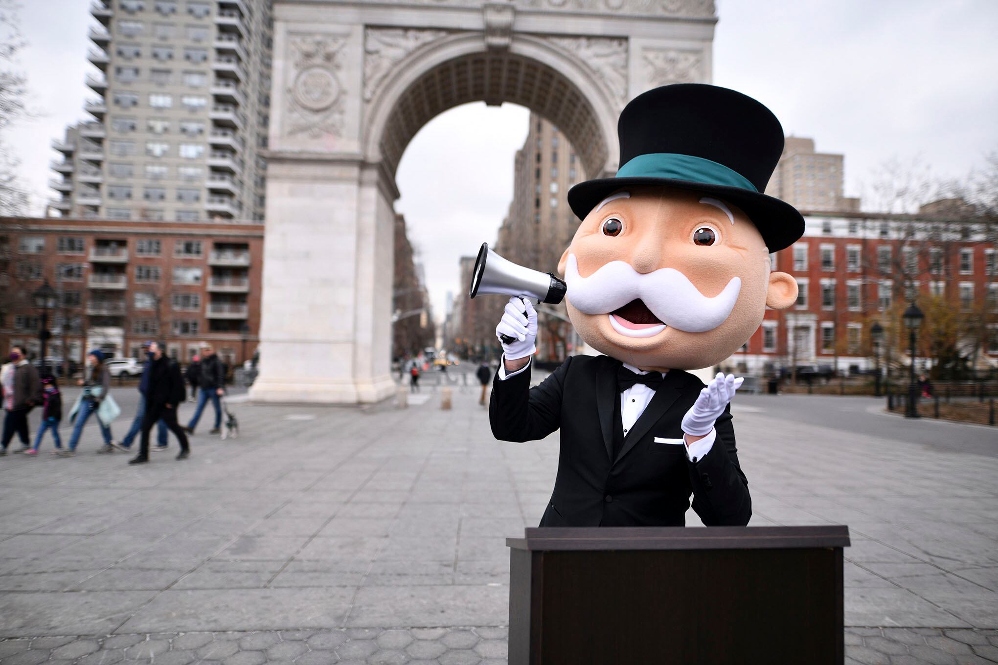 El señor Monopolio en Nueva York.