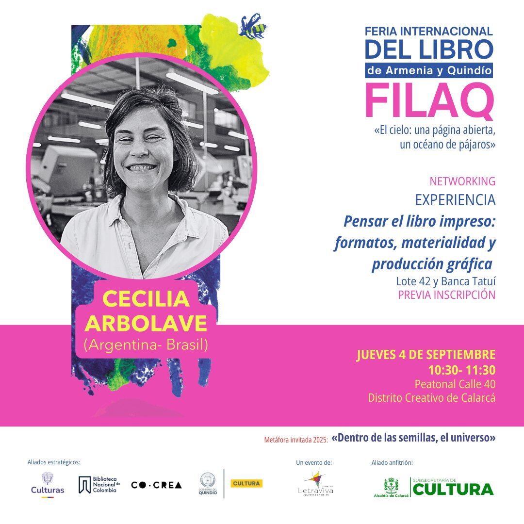 La Feria Internacional del Libro de Armenia y Quindío (FILAQ) se realizará del 3 al 8 de septiembre.