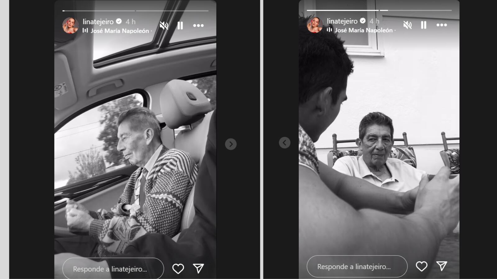 Lina Tejeiro  mostró en sus historias algunas imágenes de su querido 'Tato'