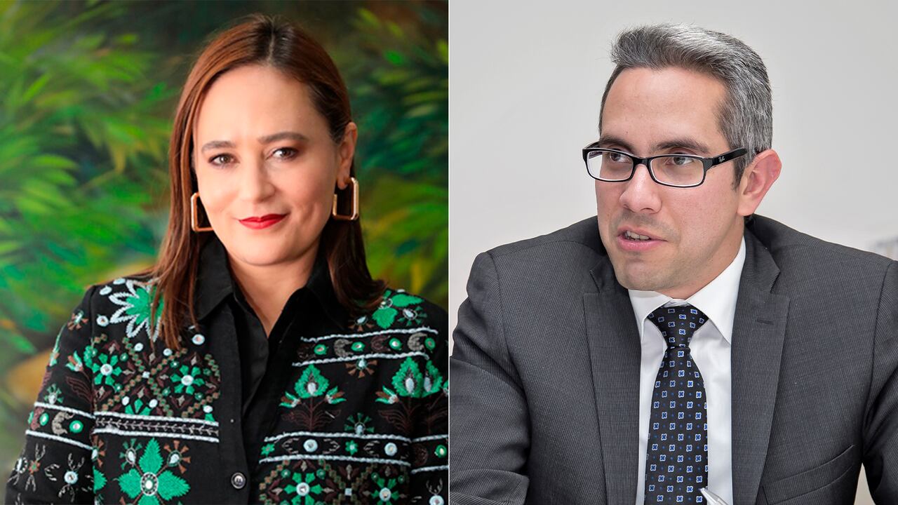 Marta Juanita Villaveces (viceministra de Hacienda) y Mario Valencia (subdirector de Planeación)