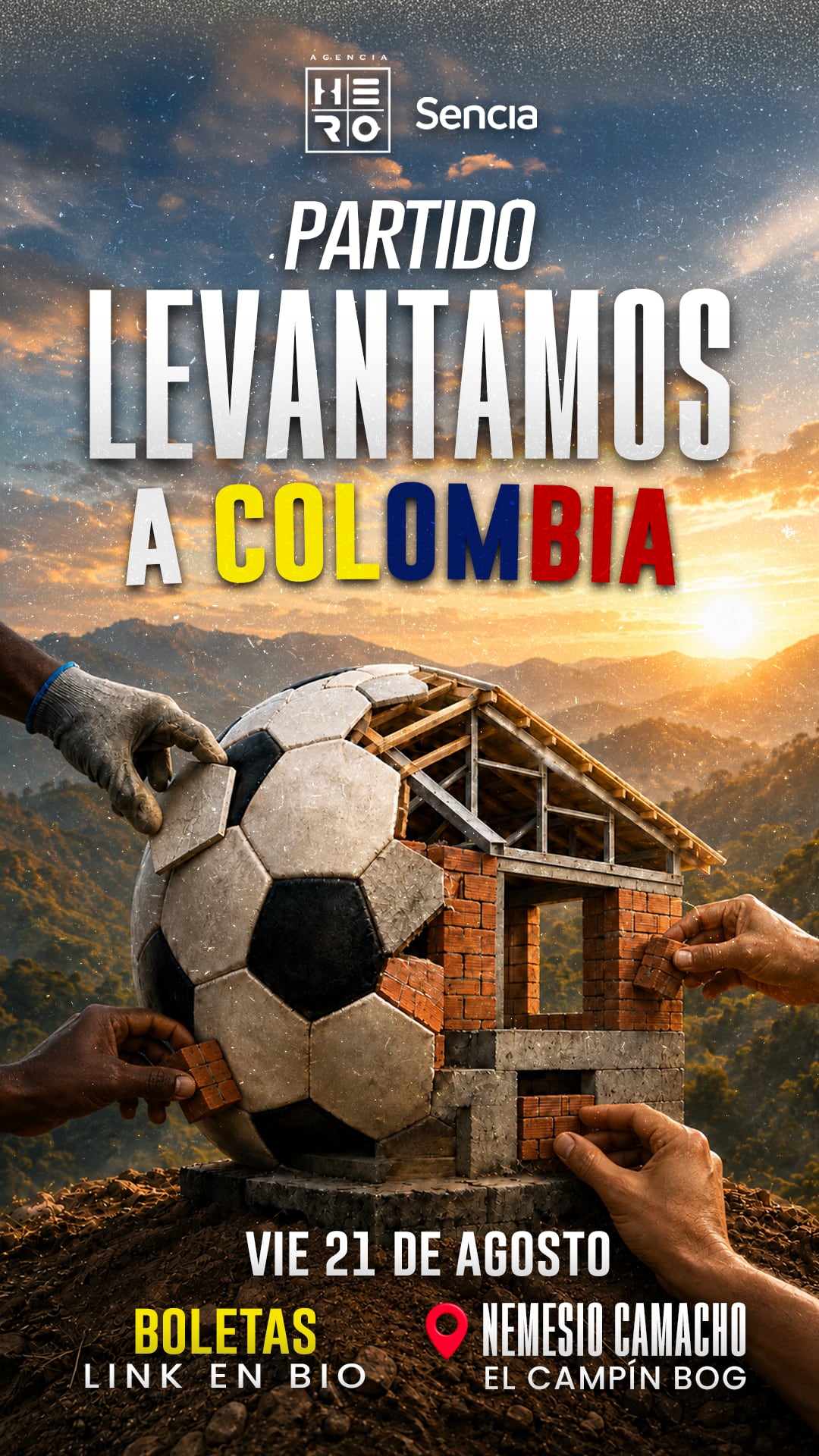 “Levantemos a Colombia” invita a hinchas, familias, empresas, marcas y ciudadanos a llenar El Campín y convertir el partido en una nueva demostración de solidaridad.