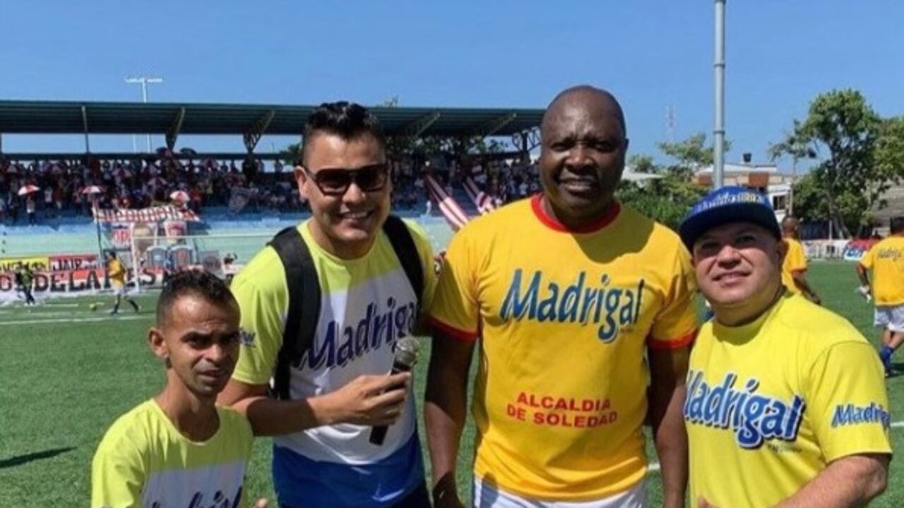 Freddy Rincón en el partido de la confraternidad el 31 de diciembre de 2021 en Soledad, Atlántico.