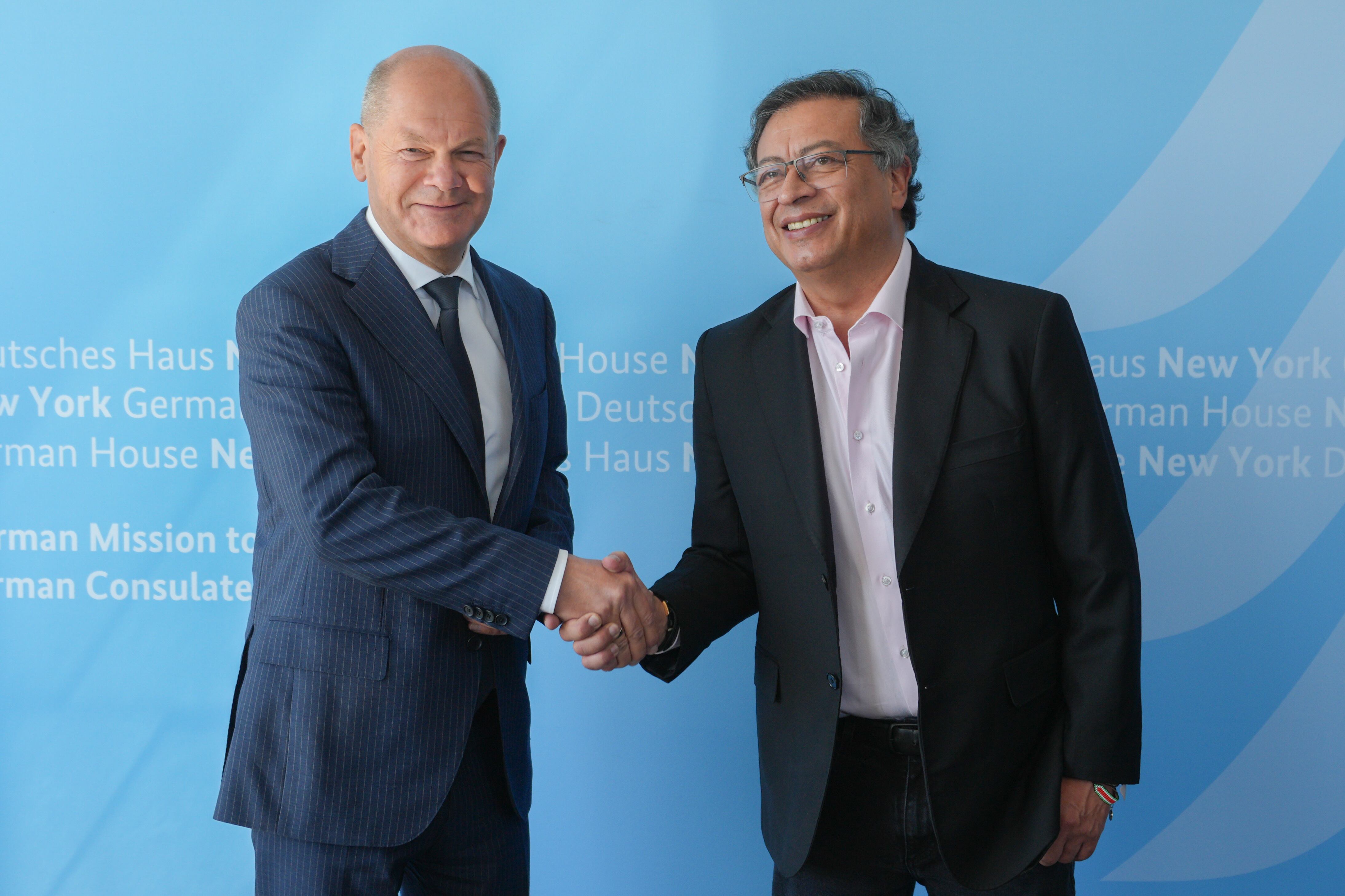 Presidente Gustavo Petro y el canciller alemán Olaf Scholz