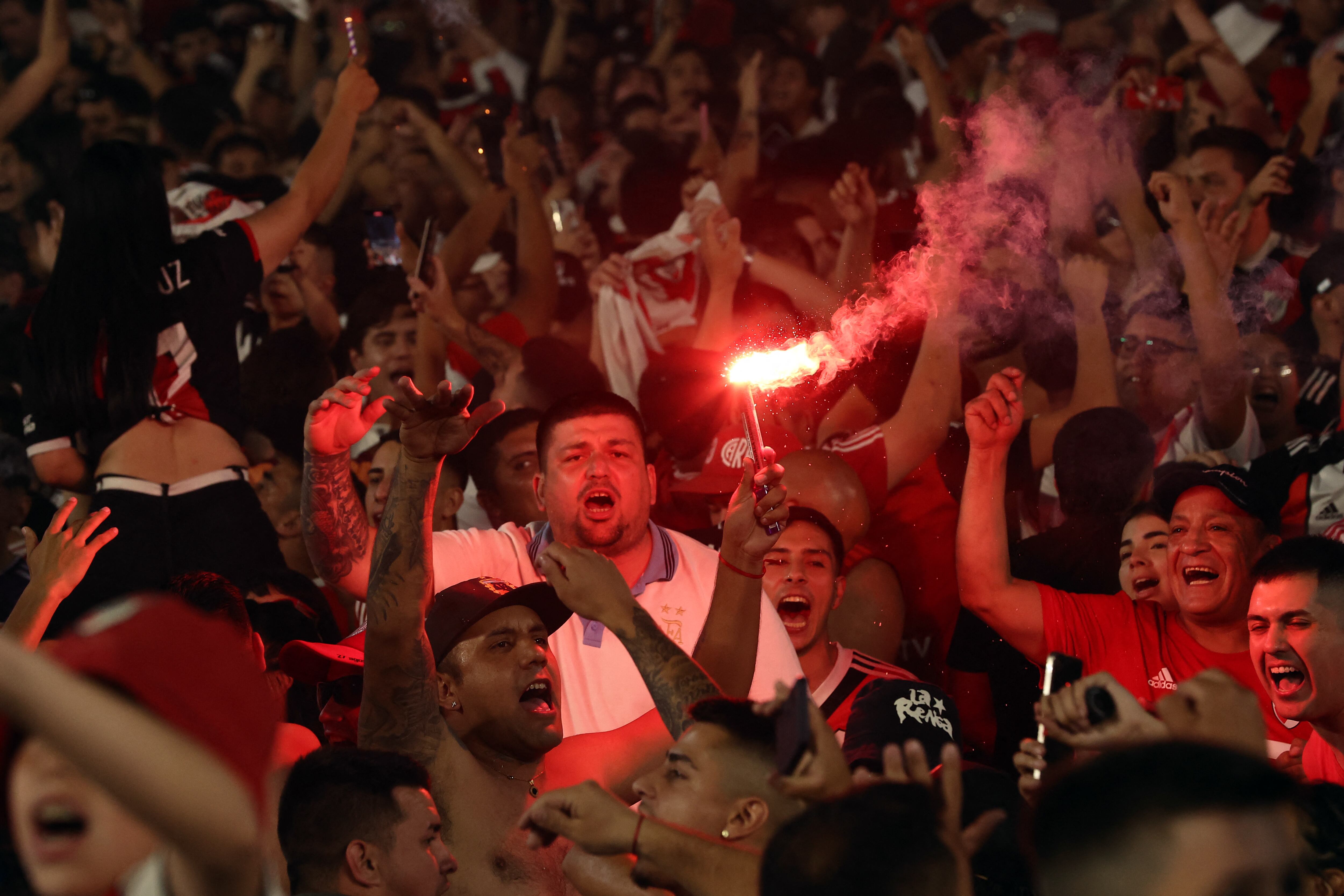 Hinchada de River Plate en el estadio Monumental.