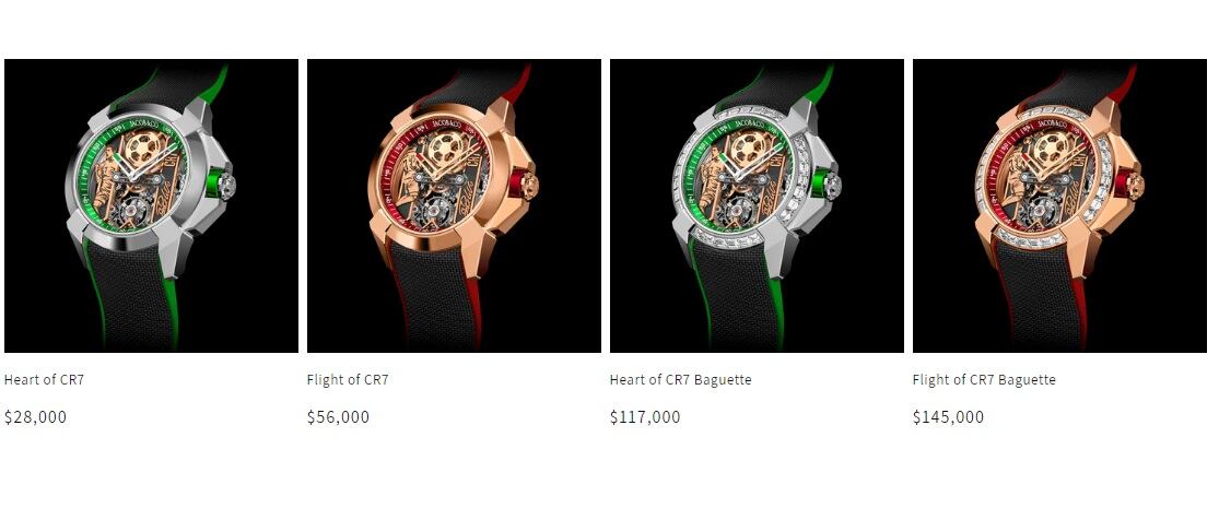 Cristiano Ronaldo, posando con un reloj en homenaje a él.