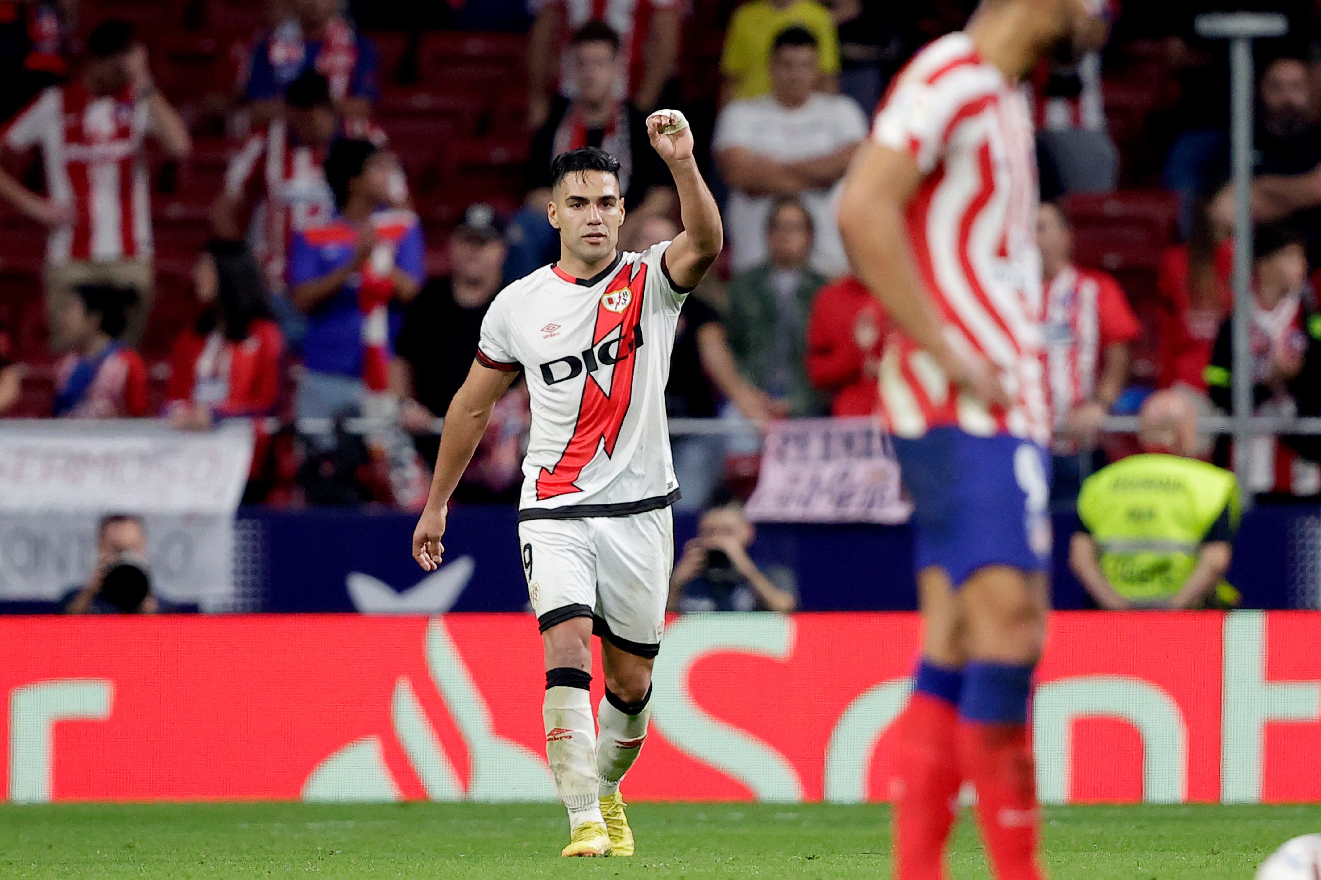 Falcao celebró ante el Atlético de Madrid.