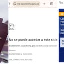 Un pasaporte colombiano y los mensajes que arroja la web de la Cancillería
