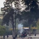 Manifestaciones frente a la Universidad Nacional, este 3 de octubre.