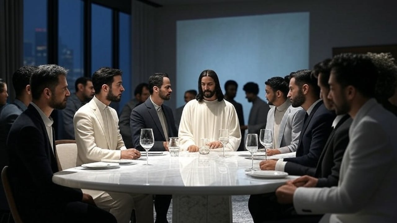 La inteligencia artificial ofrece una visión de la "Última Cena" adaptada a los valores y avances del 2025.