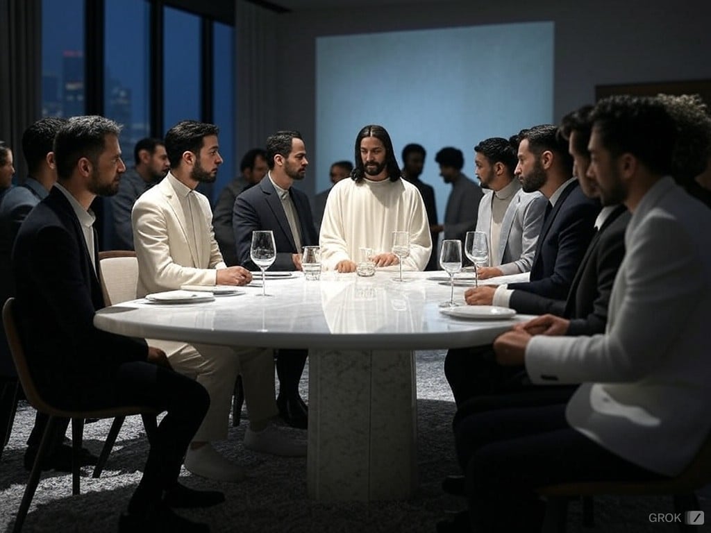 La inteligencia artificial ofrece una visión de la "Última Cena" adaptada a los valores y avances del 2025.