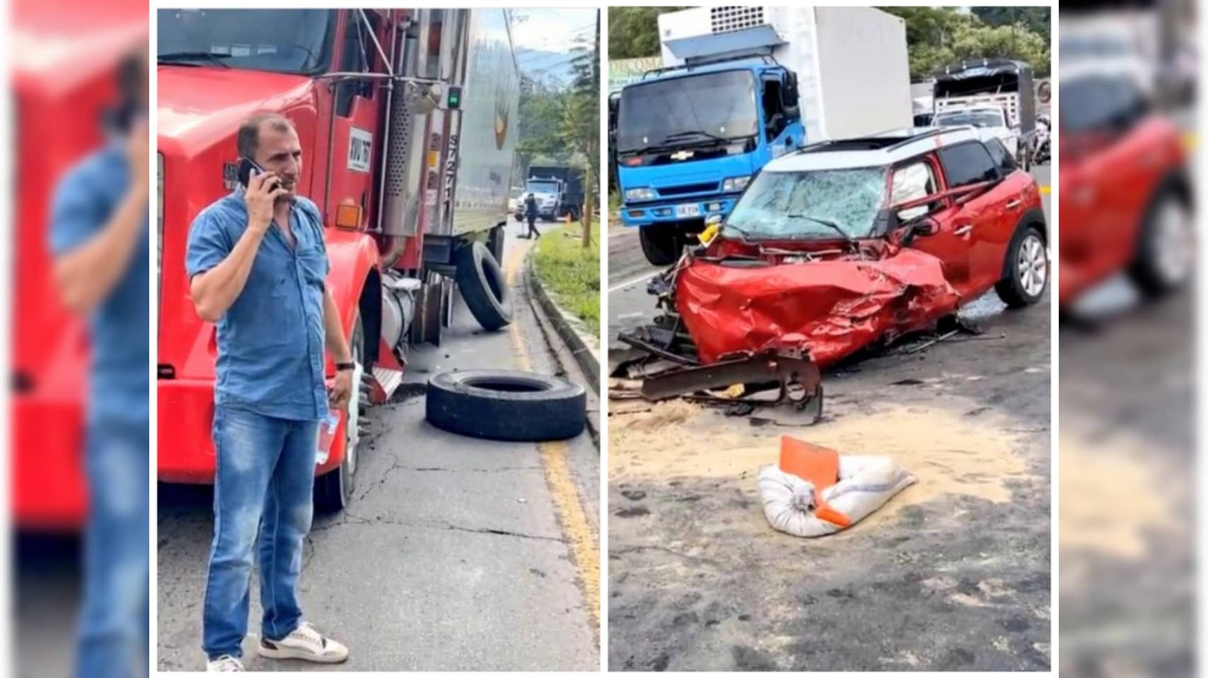 La parte delantera del Mini Cooper quedó prácticamente destruida.