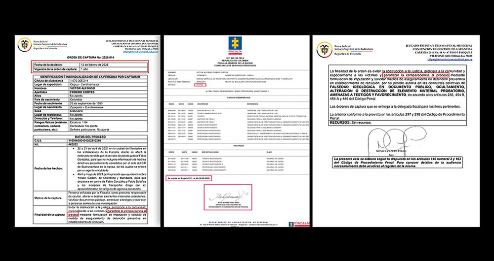 Estos documentos probarían el intento de la fiscal de engañar a la jueza y la cita para los exinvestigadores Víctor Forero y Juan Camilo López con el fin de, presuntamente, capturarlos en la audiencia de Nicolás Petro. Forero y López son investigados en un proceso contra Francisco Javier Martínez, alias Pacho Malo.