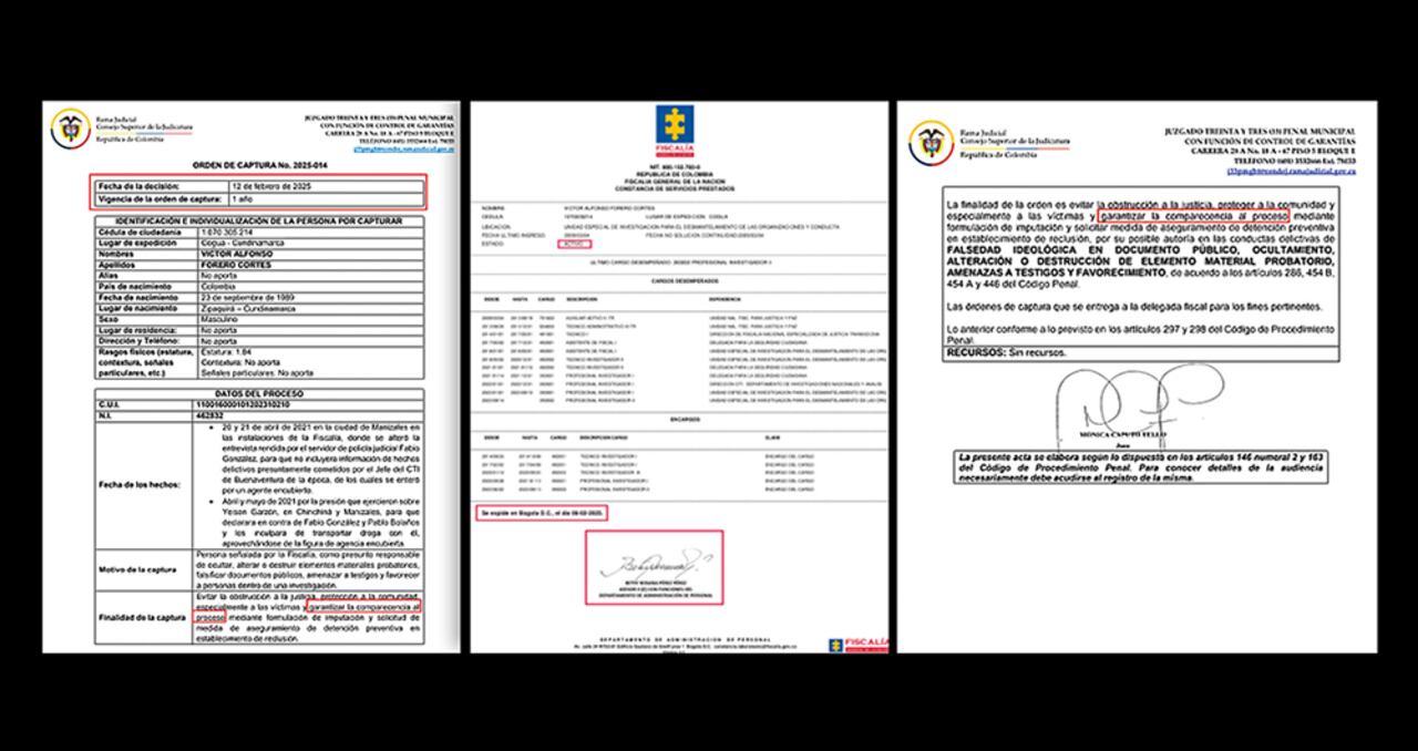 Estos documentos probarían el intento de la fiscal de engañar a la jueza y la cita para los exinvestigadores Víctor Forero y Juan Camilo López con el fin de, presuntamente, capturarlos en la audiencia de Nicolás Petro. Forero y López son investigados en un proceso contra Francisco Javier Martínez, alias Pacho Malo.