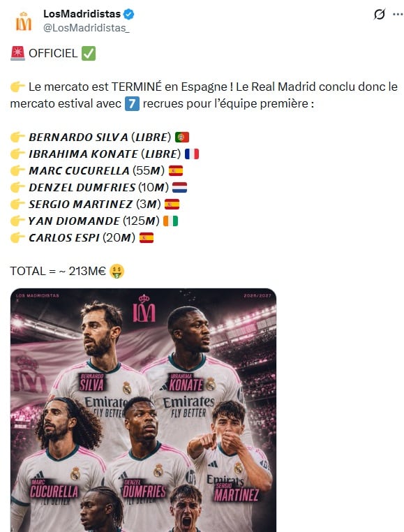 Lista de jugadores que fichó el Real Madrid