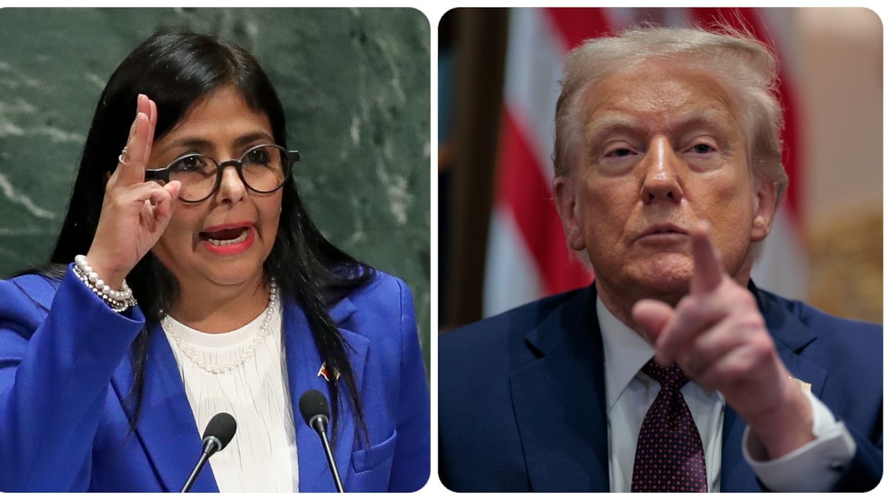 Delcy Rodríguez y Donald Trump