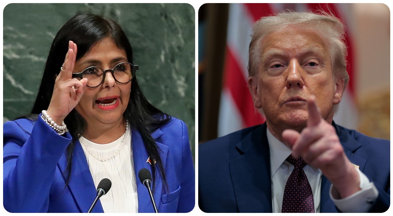 Delcy Rodríguez y Donald Trump