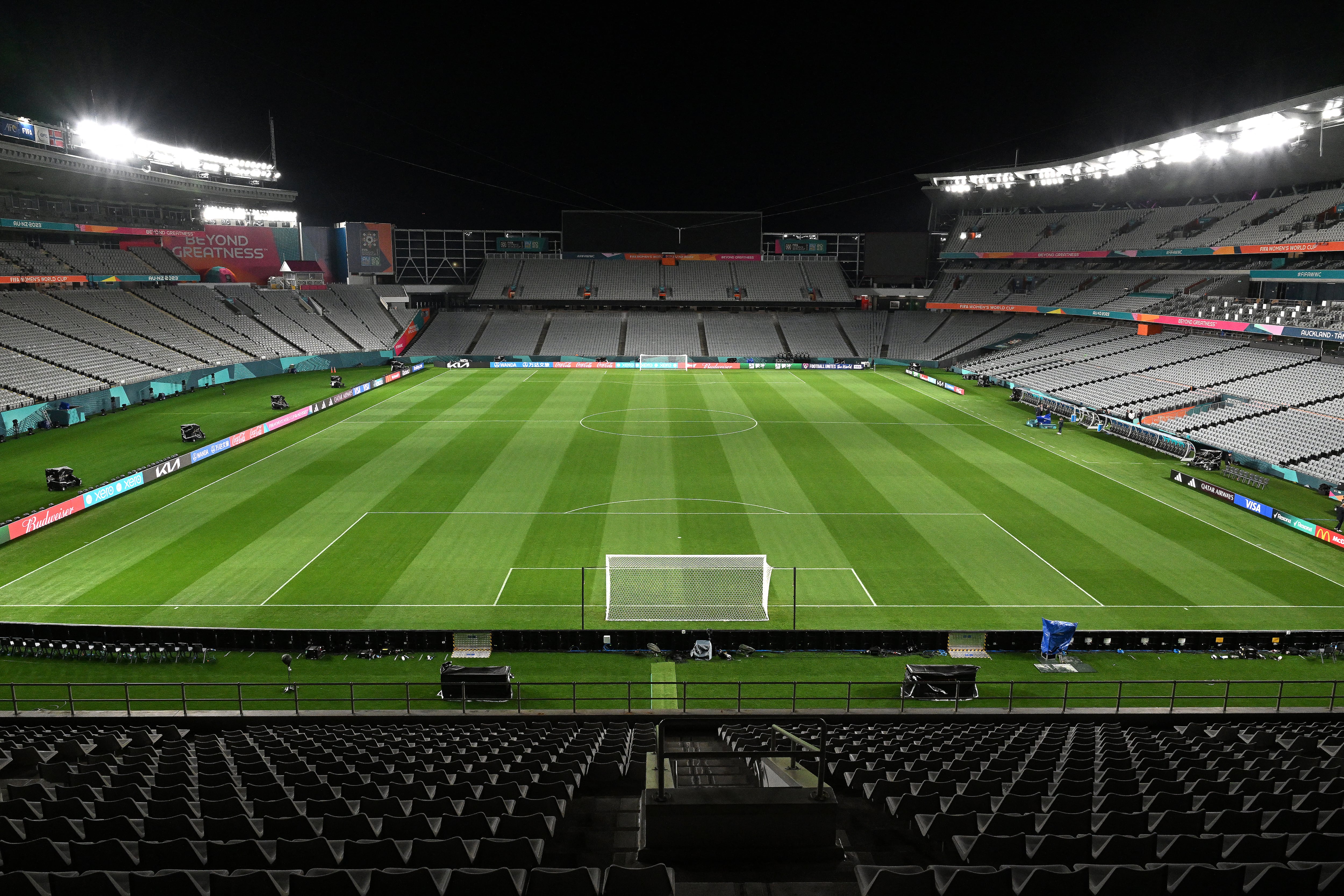 A general view shows the Eden Park stadium in Auckland on July 19, 2023, ahead of the Women's World Cup football tournament. (Photo by Saeed KHAN / AFP)