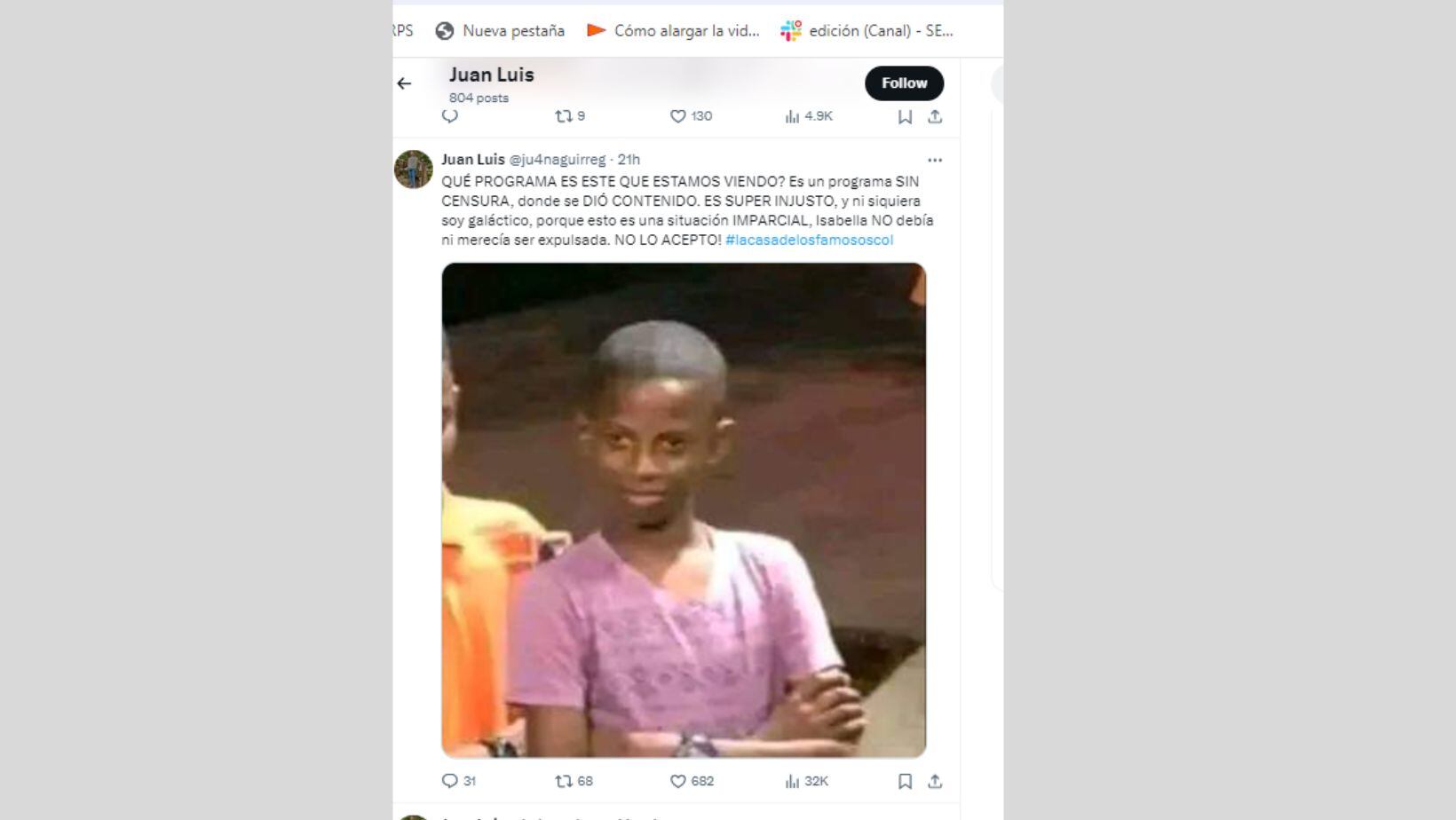 Polémica en redes por expulsión de Isabella