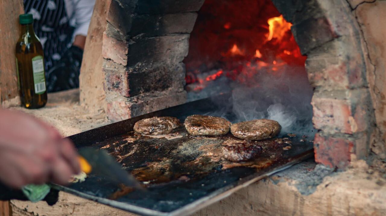 Hamburguesas en leña