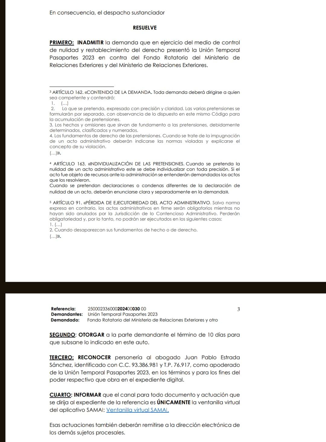 Decisión del Tribunal de Cundinamarca sobre demanda de Thomas Greg and Sons.
