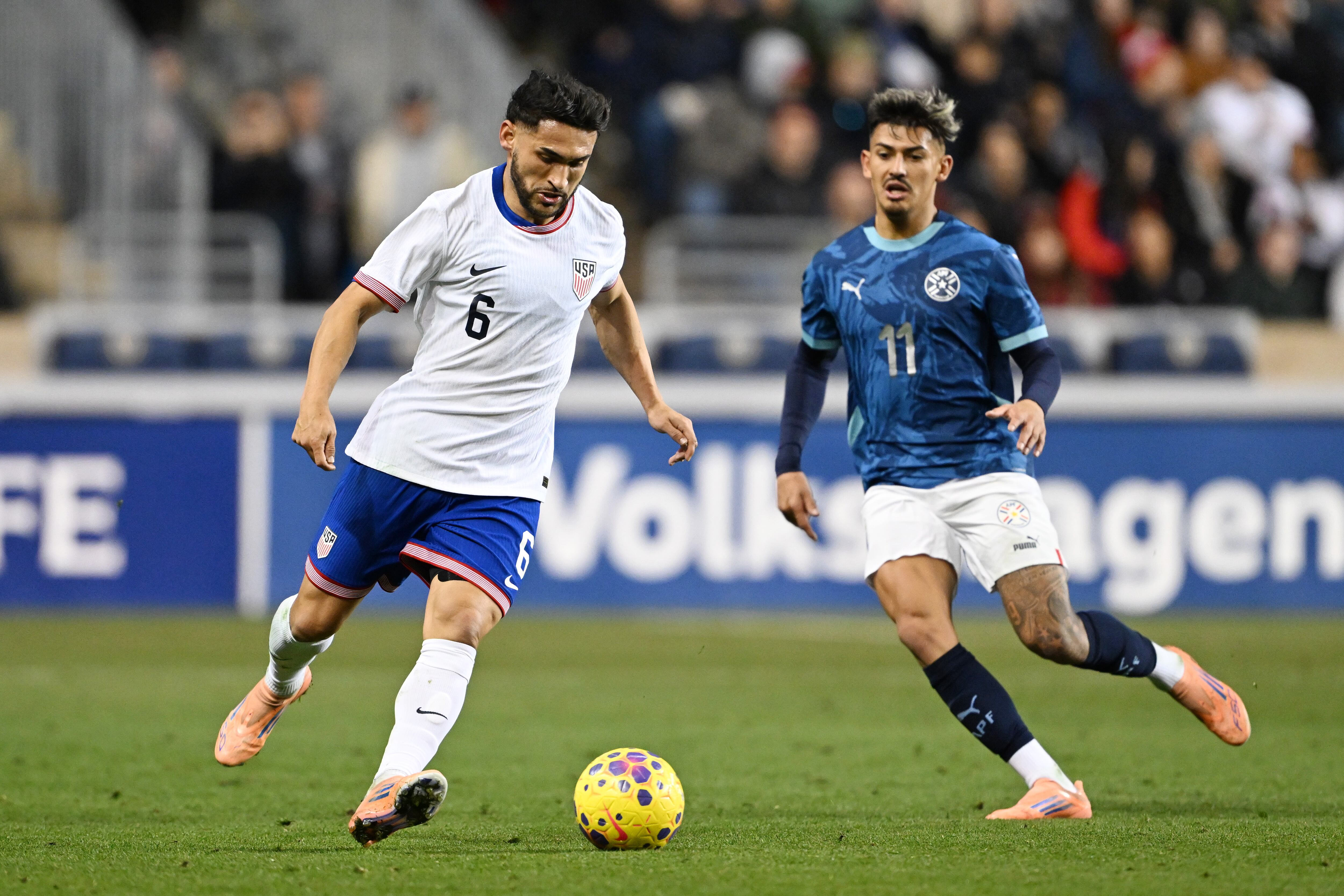 Imagen del duelo entre Estados Unidos y Paraguay.