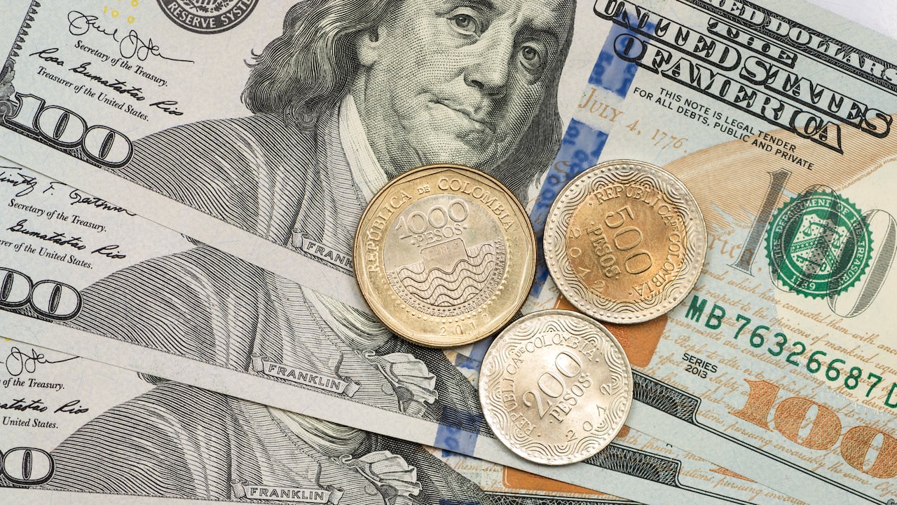 Peso colombiano frente al dólar.