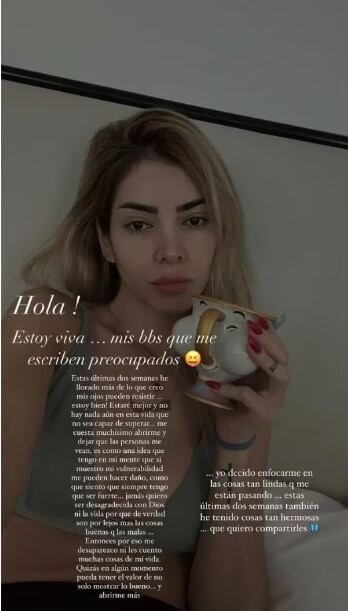 La creadora de contenido preocupó a sus seguidores