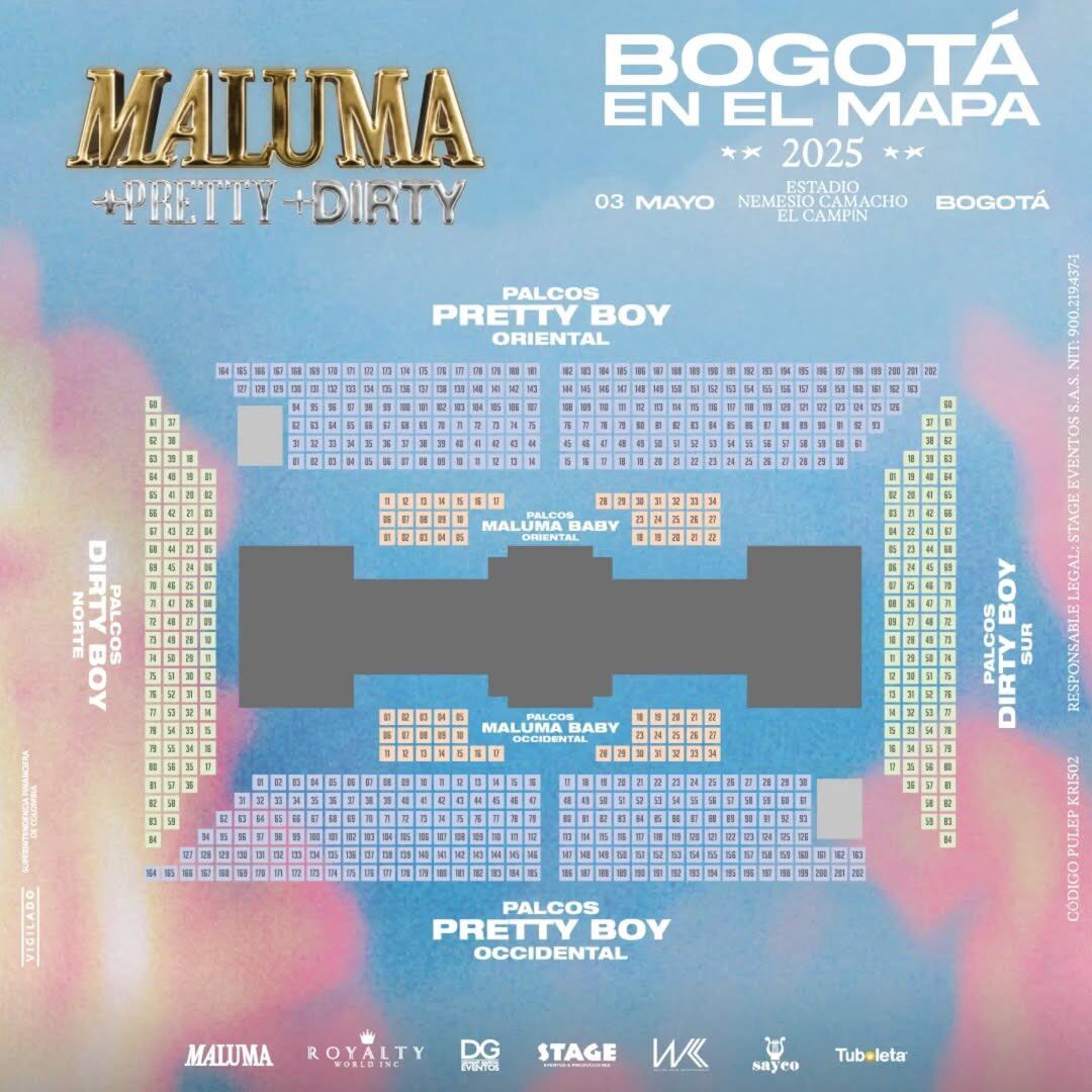 Estas son las localidades que tendrá el concierto de Maluma en el 2025 en el Estadio El Campín.