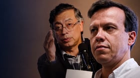 El presidente, Gustavo Petro, y Leonardo Huerta, ex fórmula vicepresidencial de Claudia López