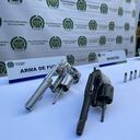 Armas incautadas por la Policía de los presuntos responsables de los atentados en Jamundí.