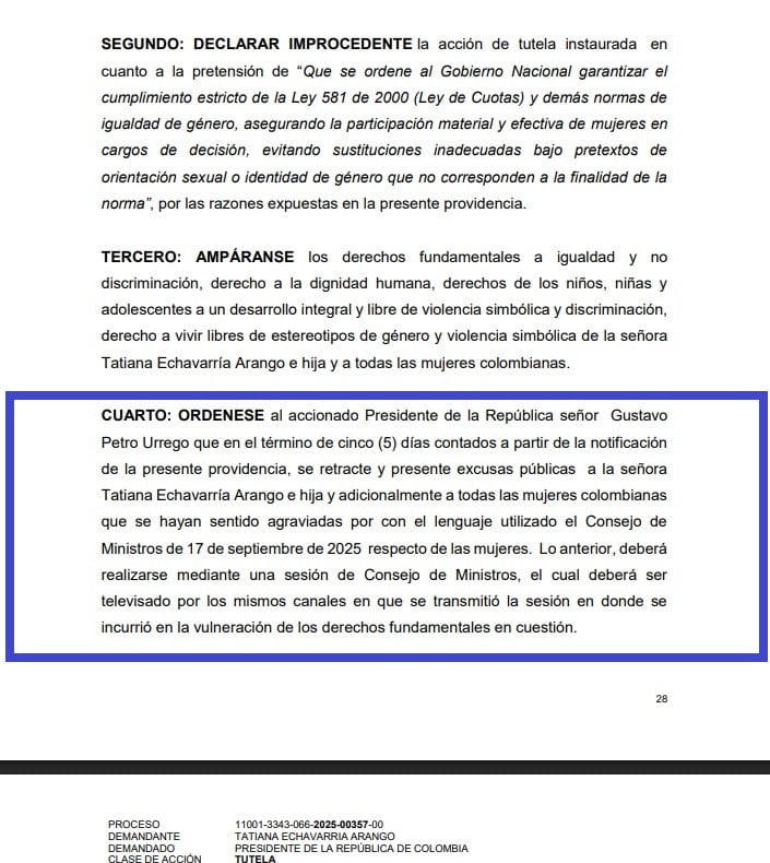 Un juzgado ordenó la retractación del presidente Gustavo Petro.