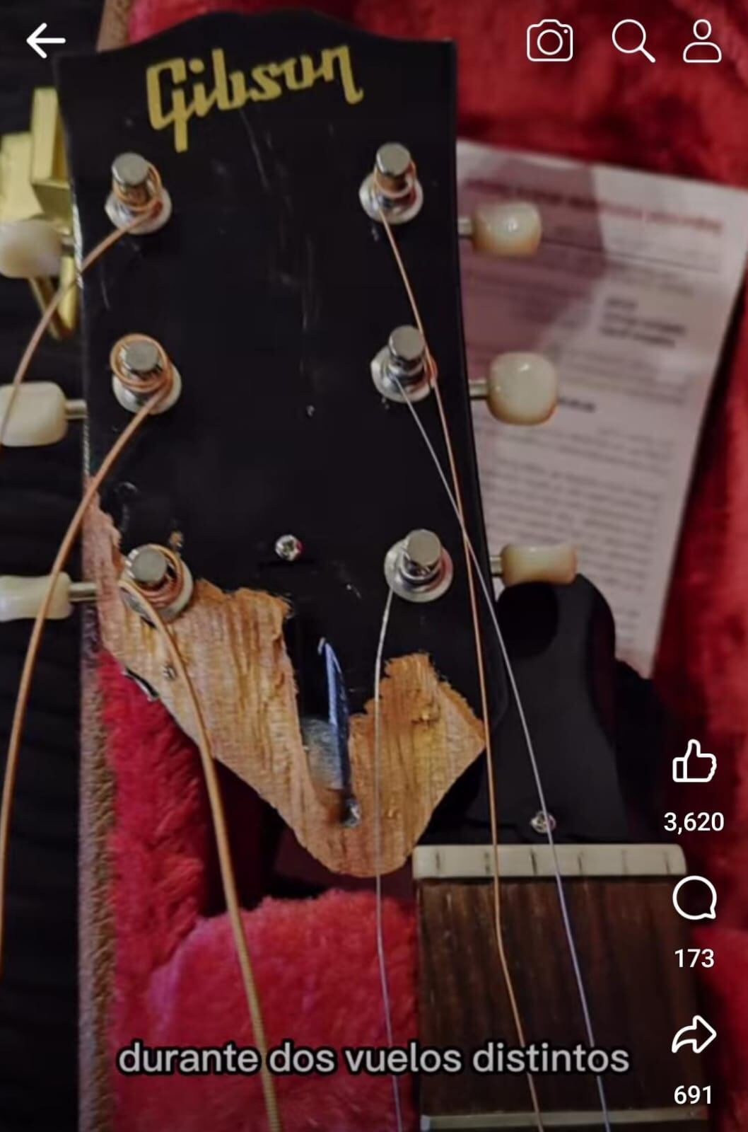 Dos guitarras de Andrés Cepeda fueron destruidas en bodega de equipaje