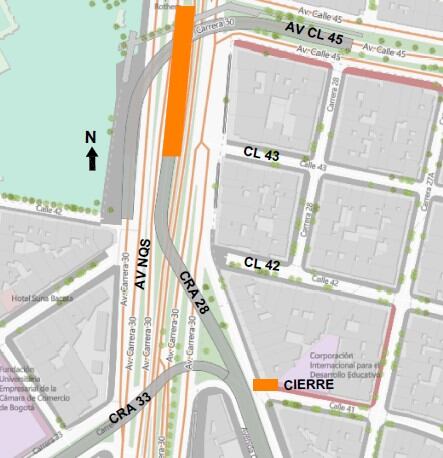 Mapa de la zona de obra