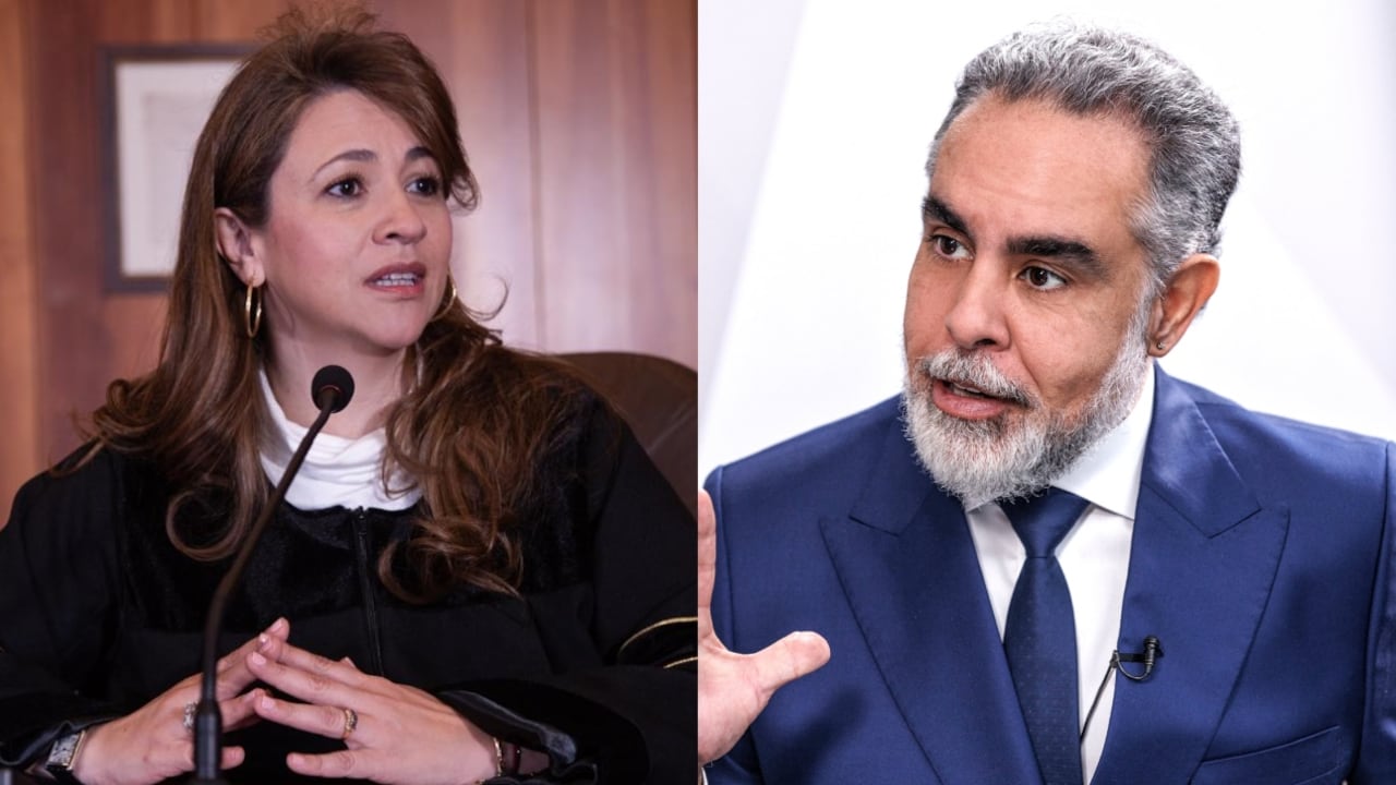 La magistrada Cristina Lombana y el ministro del Interior, Armando Benedetti.