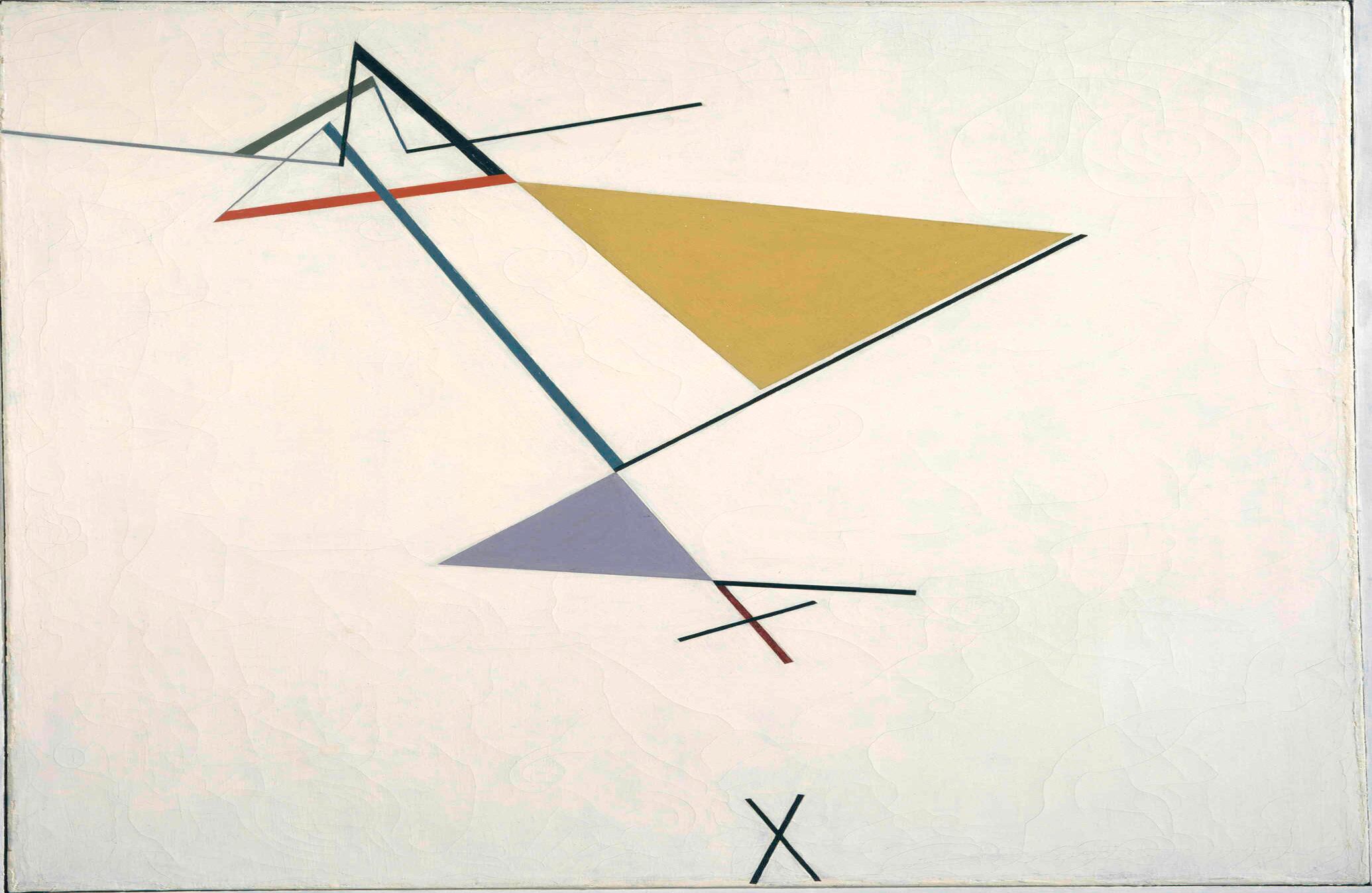 13. Tomás Maldonado, (Argentine, 1922). Development of a Triangle. 1949. Oil on canvas.
