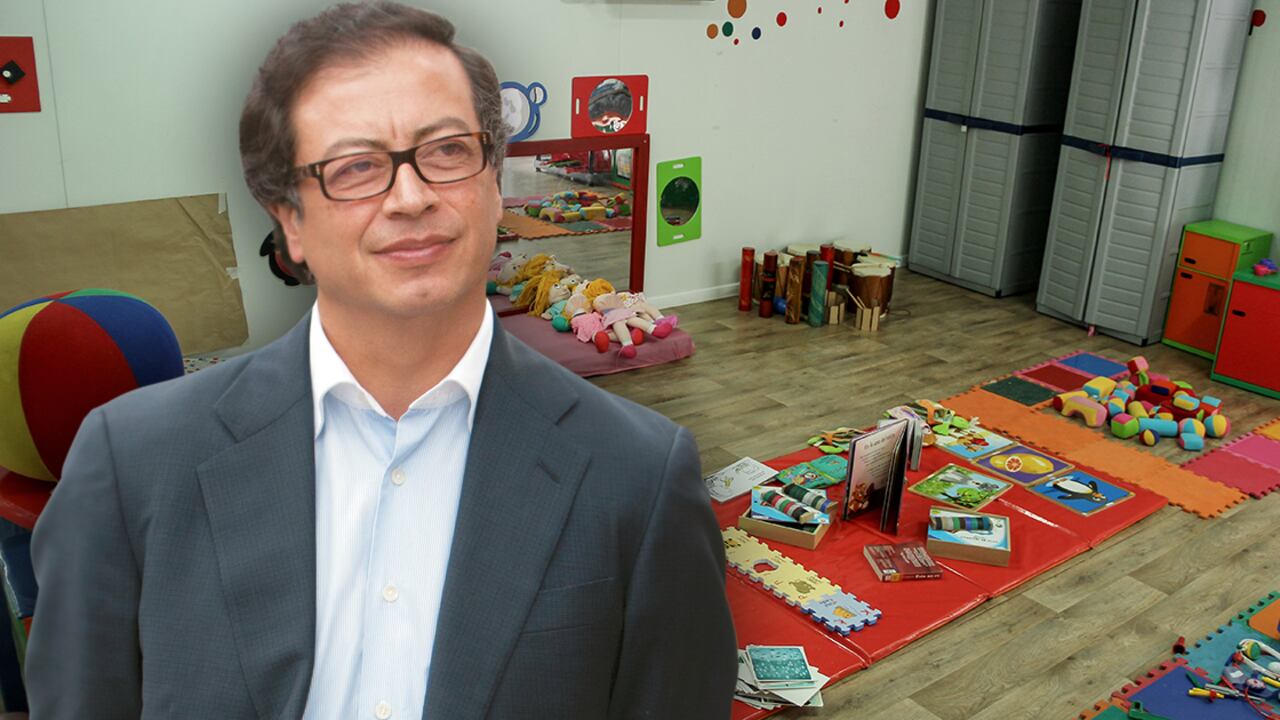 Jardín 'El Principito' en la localidad de Fontibón y el alcalde de Bogotá Gustavo Petro.