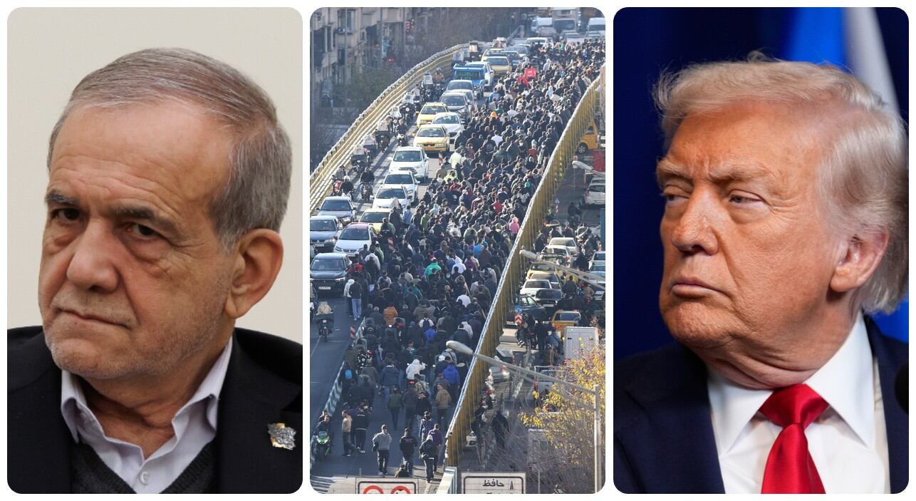 Masoud Pezeshkian y Donald Trump