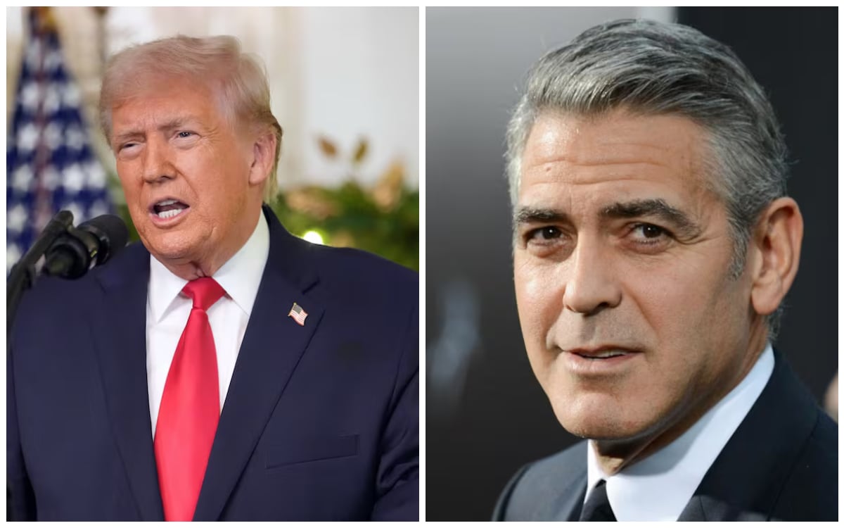 El presidente Donald Trump y el actor George Clooney.