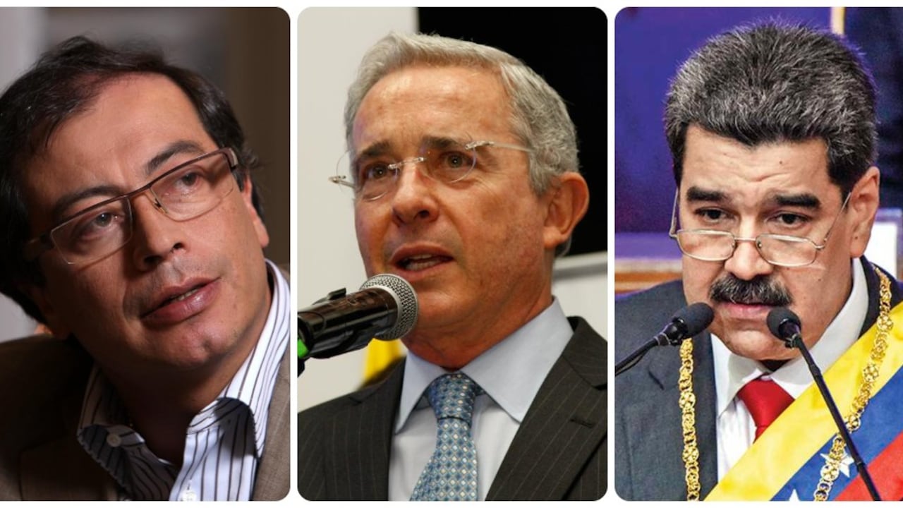 Gustavo Petro, Álvaro Uribe y Nicolás Maduro.
