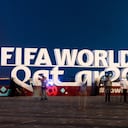 Visitors take photos with a FIFA World Cup sign in Doha on October 30, 2022, ahead of the Qatar 2022 FIFA World Cup football tournament.
Jewel SAMAD / AFP
