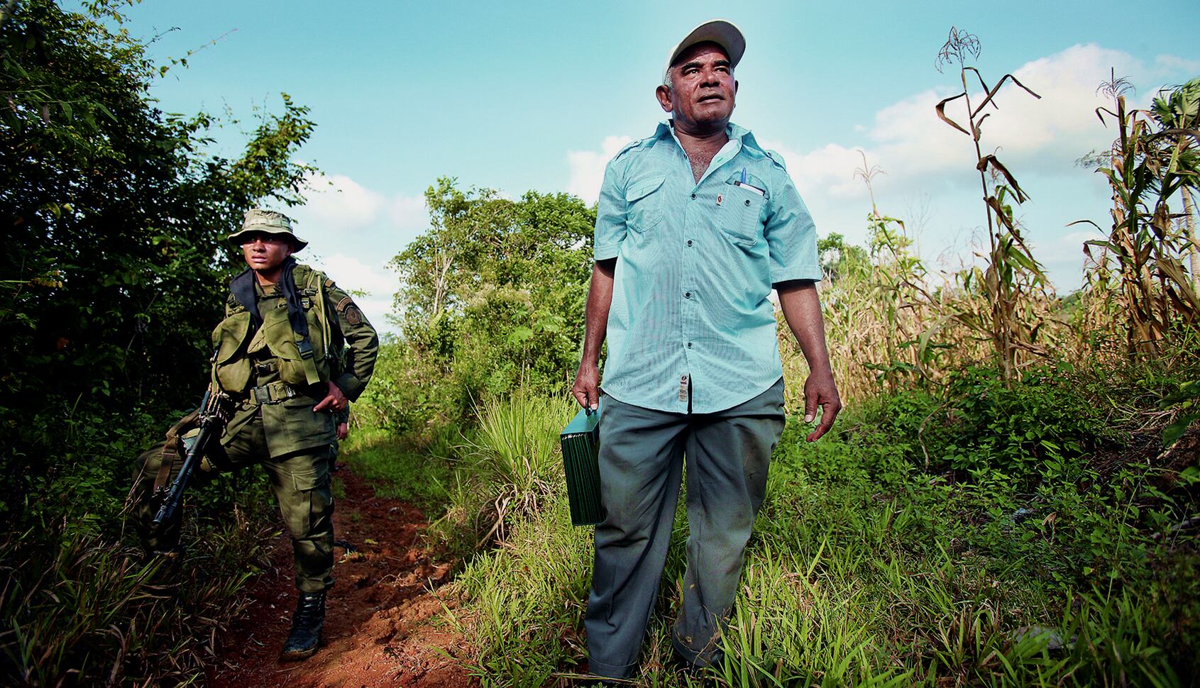 Máximo Hoyos Guerra, víctima de desplazamiento en la vereda La Pita, Atlántico, uno de los lugares que durante el conflicto sufrió de masacres y desplazamiento