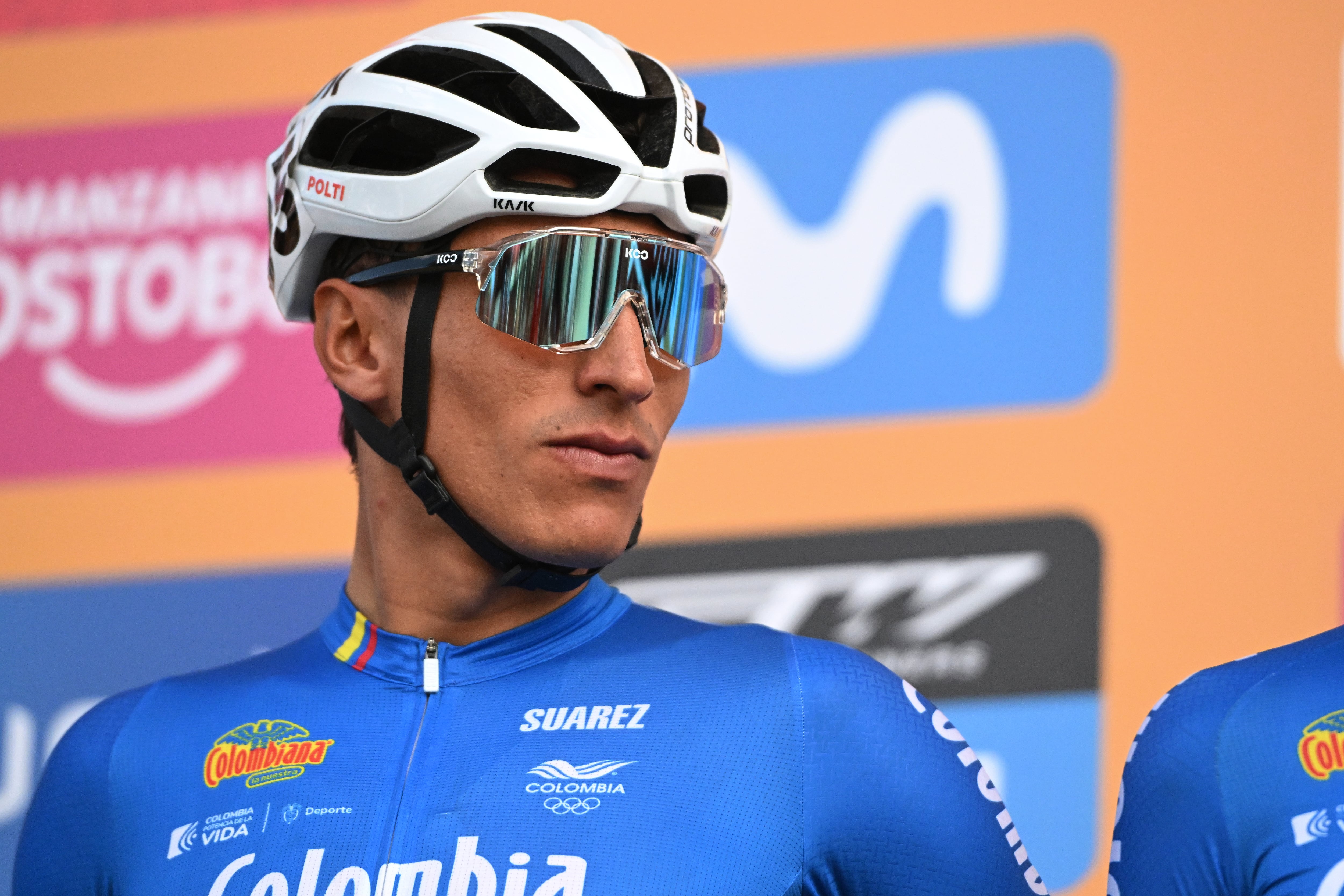 TUNJA, COLOMBIA - FEBRUARY 08: Jhonatan Restrepo of Colombia and Team Colombia prior to the 4th Tour Colombia 2024, Stage 3 a 141.9km stage from Tunja to Tunja on February 08, 2024 in Tunja, Colombia. (Photo by Maximiliano Blanco/Getty Images)