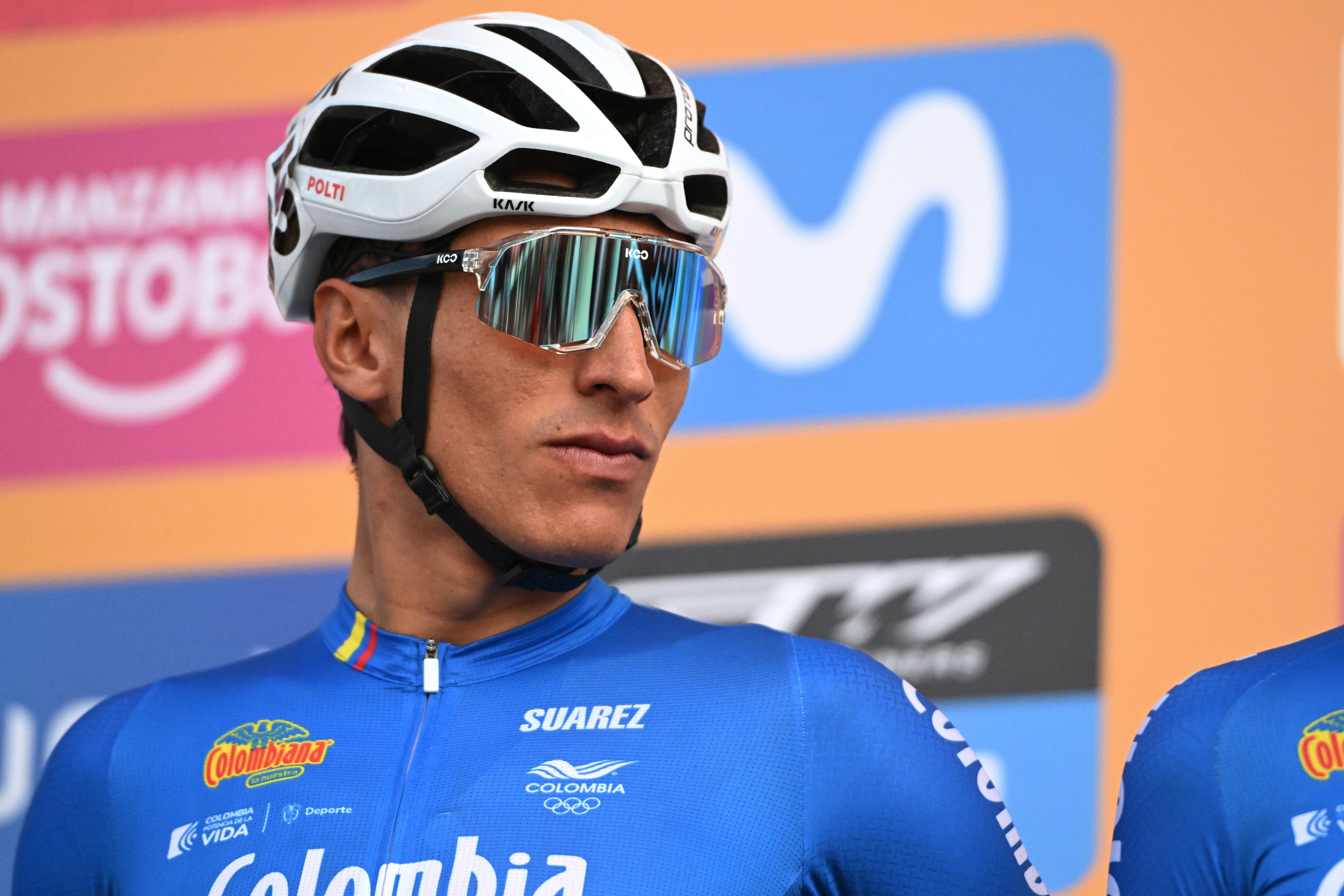 TUNJA, COLOMBIA - FEBRUARY 08: Jhonatan Restrepo of Colombia and Team Colombia prior to the 4th Tour Colombia 2024, Stage 3 a 141.9km stage from Tunja to Tunja on February 08, 2024 in Tunja, Colombia. (Photo by Maximiliano Blanco/Getty Images)